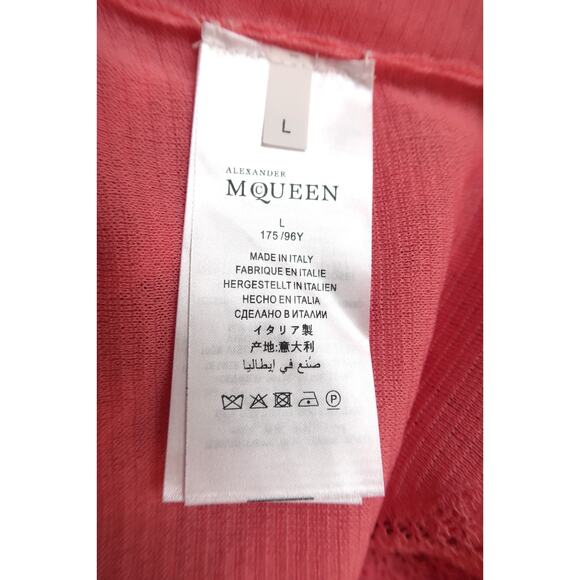 ALEXANDER MCQUEEN Silk Pointelle Knit Lace Flounce Ruffle Dress Italy L $2990 - Picture 14 of 16